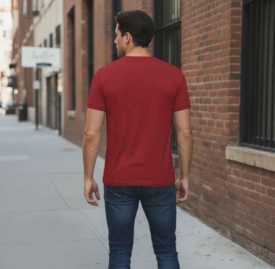 Printed t-shirt half sleeve regular fit red